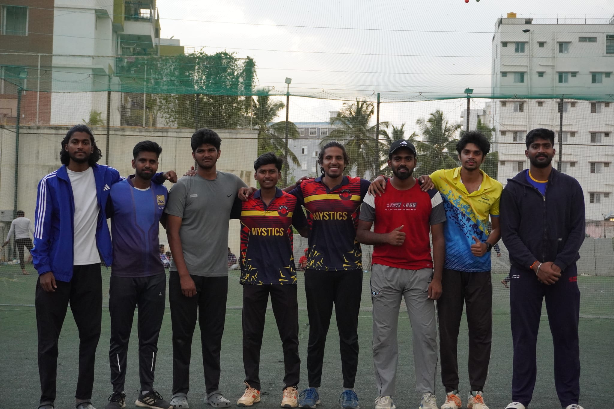 Indoor cricket competition moment